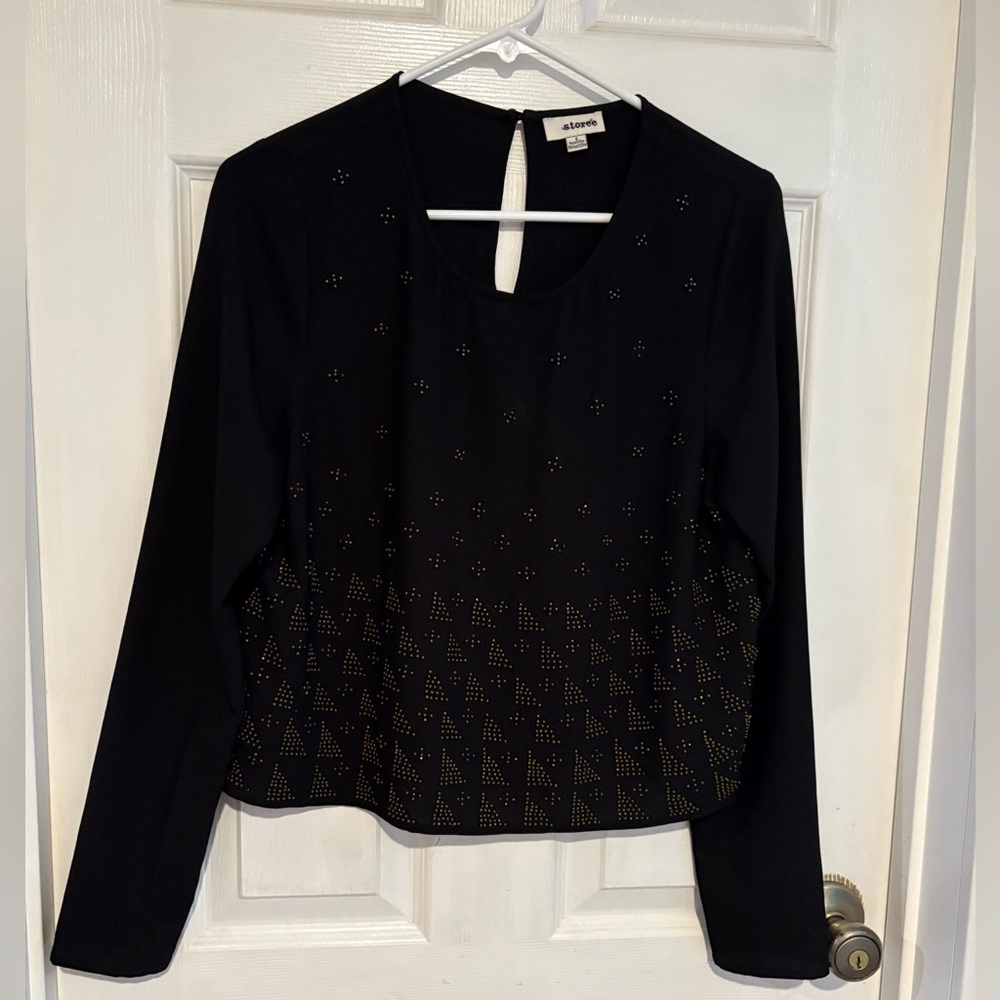 Black Studded Women's Blouse